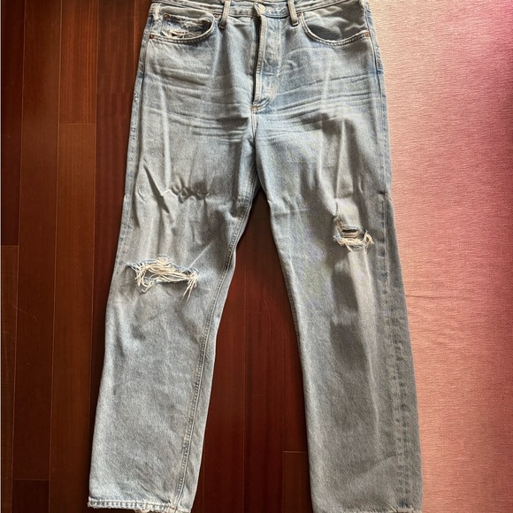 Agolde Distressed Straight Leg Pants - Picture 3 of 4